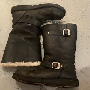 Black buckled Ugg boots
